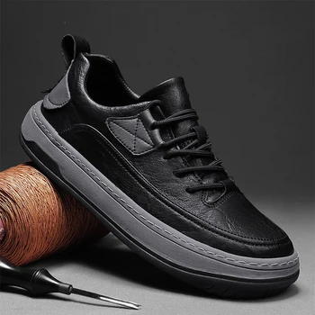 Pantofi din piele pentru Bărbați dantela-up Pantofi oxfords barbati Confortabil Anti-Alunecare în aer liber negru Adidasi casual Zapatos De Vestir Hombre