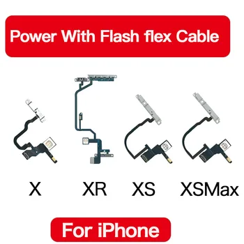 Puterea Pe Off Flex Pentru iPhone X XR XS Max Flash de Lumină Cablu Flex Cu Microfon Piese de schimb