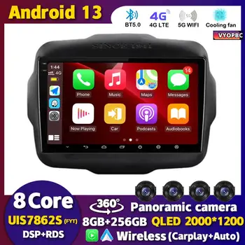 Android 13 Auto Carplay WIFI+4G LTE Radio Auto Pentru Jeep Renegade 2016 2017 2018 2019 2020 Player Multimedia, GPS, Stereo 360 Camera